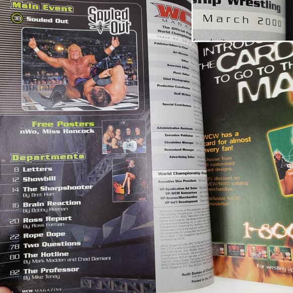 WCW Wrestling Magazine Vintage 2000 nWo DDP Miss Hancock Posters Unread Stock - Picture 8 of 11